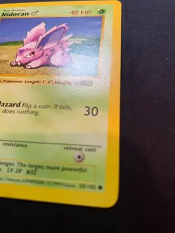 NIDORAN M (SHADOWLESS) - 055/102 - BASE SET - POKEMON CARD - LP - Image 3