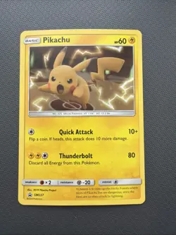 Pikachu Sm277 Black Star Promo Pokemon TCG Holo Rare LP & Wailord Cosmos MP - Image 1