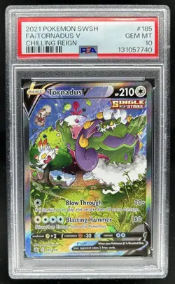 2021 Pokemon SWSH Chilling Reign Tornadus V #185/198 PSA 10 - Image 1