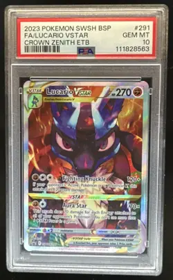 2019-2023 Pokemon SWSH Black Star Promos Lucario VST #SWSH291 PSA 10 - Image 1