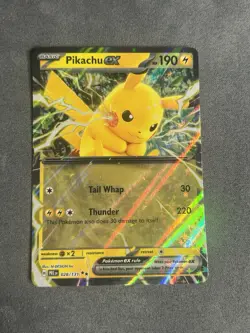 Pokemon TCG Pikachu EX Prismatic Evolutions Double Rare Holo Card 028/131 - Image 1