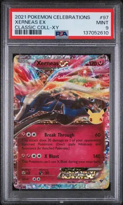 2021 POKEMON CELEBRATIONS CLASSIC COLL #97 XERNEAS EX PSA 9 - Image 1