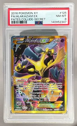 140952347 Alakazam EX 2016 Pokemon XY Fates Collide #125 PSA 8 - Image 1