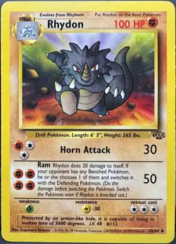 Rhydon 45/64 Jungle Pokemon TCG 1999 LP - Image 1