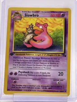 SLOWBRO 1999 POKEMON ORIGINAL FOSSIL 1ST EDITION UNCOMMON A 43/62 Q2045 - Image 1