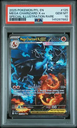 2025 POKEMON PHANTASMAL FLAMES SPECIAL ILLUSTRATION MEGA CHARIZARD X EX PSA 10 - Image 1