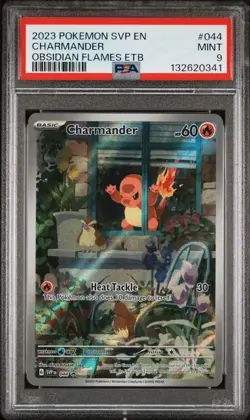 2023 POKEMON SVP EN-SV BLACK STAR PROMO #044 CHARMANDER OBSIDIAN FLAMES PSA 9 - Image 1