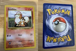 Pokemon TCG - GROWLITHE - 28/102 - UNLIMITED - BASE SET (1999) - WOTC - LP - Image 1