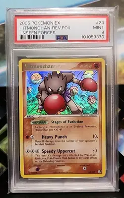 Hitmonchan 24/115 Unseen Forces Reverse Holo Pokemon Psa 9 - Image 1