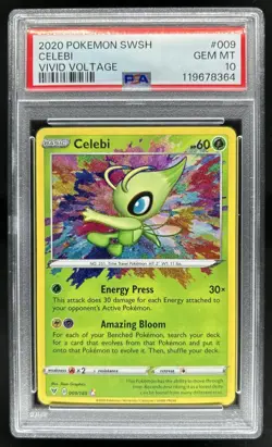 2020 Pokemon SWSH Vivid Voltage Celebi #009/185 PSA 10 - Image 1