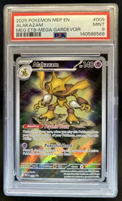 2025 Pokemon MEP Black Star Promos Alakazam #009 PSA 9 - Image 1
