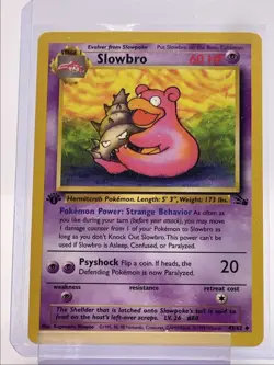 SLOWBRO 1999 POKEMON ORIGINAL FOSSIL 1ST EDITION UNCOMMON 43/62 Q2045 - Image 1