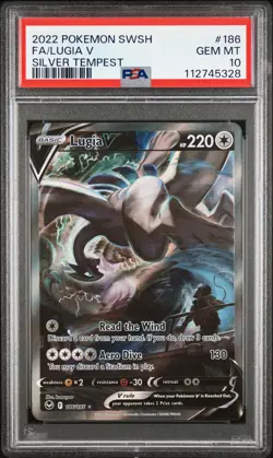 2022 POKEMON SWORD & SHIELD SILVER TEMPEST #186 FULL ART/LUGIA V PSA 10 - Image 1