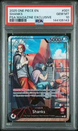 2025 ONE PIECE PROMOS PSA MAGAZINE EXCLUSIVE #001 SHANKS PSA 10 - Image 2
