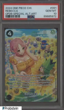 2024 One Piece Chinese OP06-Special Alternate Art #091 Rebecca PSA 10 GEM MINT - Image 1