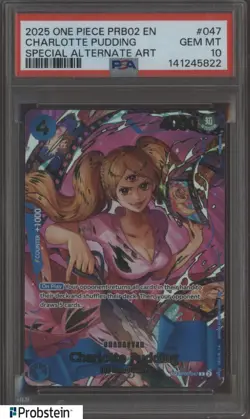 2025 One Piece PRB02 EN #047 Charlotte Pudding Special Alt. Art PSA 10 GEM MINT - Image 1