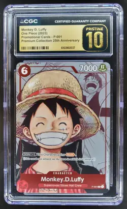2023 ONE PIECE CCG MONKEY D. LUFFY PROMO P-001 25TH CGC 10 PRISTINE AL2 - Image 1