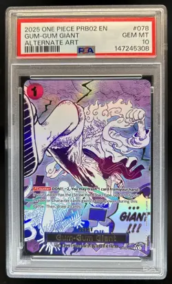 2025 One Piece The Best V2 Gum-Gum Giant Alt Art #OP09-078 PSA 10 - Image 1