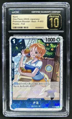 2024 One Piece The Best Nami Promo Japanese Foil #P-053 CGC 10 Pristine - Image 1