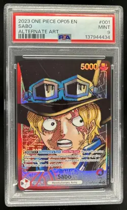 2023 One Piece OP05 Sabo Alternate Art #OP05-001 PSA 9 MINT - Image 1