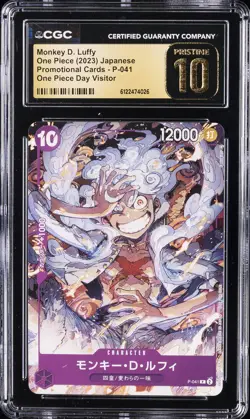 2023 ONE PIECE JPN DAY VISITOR #P-041 MONKEY D. LUFFY CGC 10 PRISTINE - Image 1