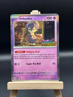 Indeedee Pokemon TCG Surging Sparks Stamped Black Star Promo Card #154 - Image 1