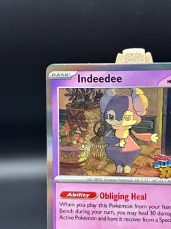 Indeedee Pokemon TCG Surging Sparks Stamped Black Star Promo Card #154 - Image 3