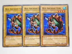 Red Archery Girl x3 Yu-Gi-Oh Trading Card Game MRL-030 SDP-002 - Image 1