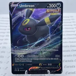 Pokemon TCG Umbreon v SWSH203 Black Star Promo Card Near Mint Condition - Image 1