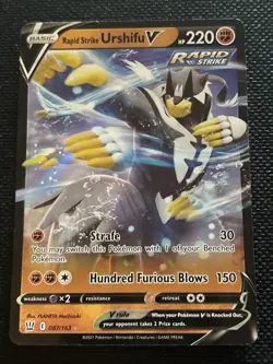 Rapid Strike Urshifu V 087/163 - Pokemon TCG Battle Styles Ultra Rare Card NM - Image 1