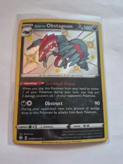 GALARIAN OBSTAGOON SV080/SV122 LP SHINY RARE HOLO SHINING FATES POKEMON CARD TCG - Image 1