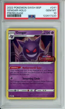 PSA 10 - Gengar - SWSH241 Lost Origin Stamped Pokemon Prerelease - Image 1