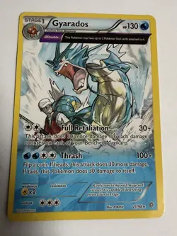 Pokemon Gyarados Stage 1 130 HP Rare 21/98 2015 English Card - Image 1