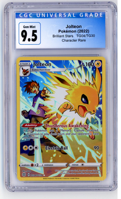💥 JOLTEON Pokemon SWSH Brilliant Stars Trainer Gallery Holo #TG04/TG30 CGC 9.5 - Image 1