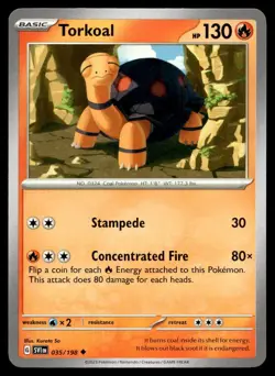 Torkoal 35/198 Pokemon Card Scalet & Violet Uncommon 130 HP LP J66 - Image 1