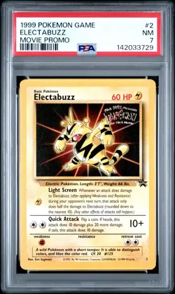 1999 POKEMON GAME MOVIE PROMO #2 ELECTABUZZ PSA 7 - Image 1