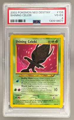 130919677 Shining Celebi 2002 Pokemon Neo Destiny #106 Holo PSA 4 - Image 1