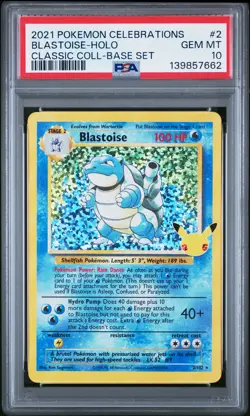 2021 POKEMON CELEBRATIONS CLASSIC COLL #2 BLASTOISE-HOLO PSA 10 - Image 1