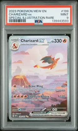 2023 POKEMON MEW EN-151 SPECIAL ILLUSTRATION RARE #199 CHARIZARD EX PSA 9 - Image 1