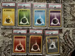1999 Pokemon 1st Edition Energy Lot - Base Set - 6 PSA 9 double energy PSA 8 - Image 1