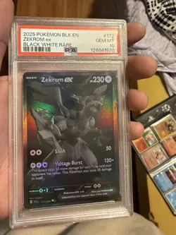 Pokemon Zekrom ex 172/086 Sv: Black Bolt Black White Rare Full Art Holo PSA 10 - Image 1