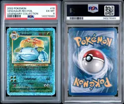 2002 POKEMON LEGENDARY #18 VENUSAUR-REVERSE FOIL PSA 6 - Image 3