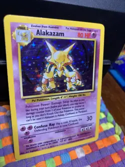Alakazam Pokemon TCG Base Set Holo Rare Unlimited 1/102 #1 LP/NM - Image 2