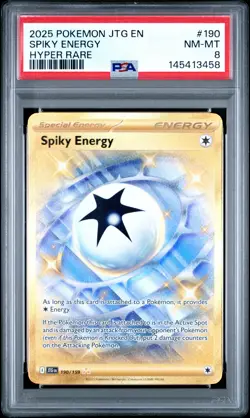 2025 POKEMON JTG EN-JOURNEY TOGETHER HYPER RARE #190 SPIKY ENERGY PSA 8 - Image 1