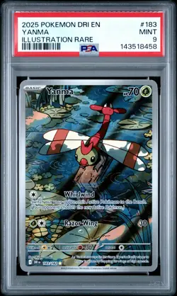 2025 POKEMON DRI EN-DESTINED RIVALS ILLUSTRATION RARE #183 YANMA PSA 9 - Image 1