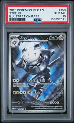 2025 POKEMON MEG EN-MEGA EVOLUTION ILLUSTRATION RARE #150 STEELIX PSA 10 - Image 1