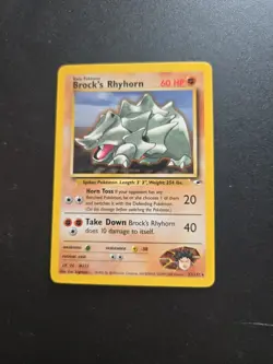 Pokemon TCG Brock's Rhyhorn Gym Heroes 22/132 Regular Unlimited Rare - Image 1