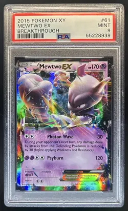 2015 Pokemon XY BREAKthrough Mewtwo Holo #61/162 PSA 9 - Image 1