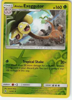 Alolan Exeggutor 2/131 Reverse Holo Rare SM - Forbidden Light NM Pokemon - Image 1