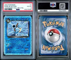 2002 POKEMON LEGENDARY COLL. #4 DARK BLASTOISE-REVERSE FOIL PSA 4 - Image 3